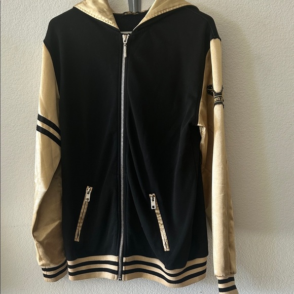 Robin's Jean Black and Gold Bomber Jacket size large - Picture 11 of 15